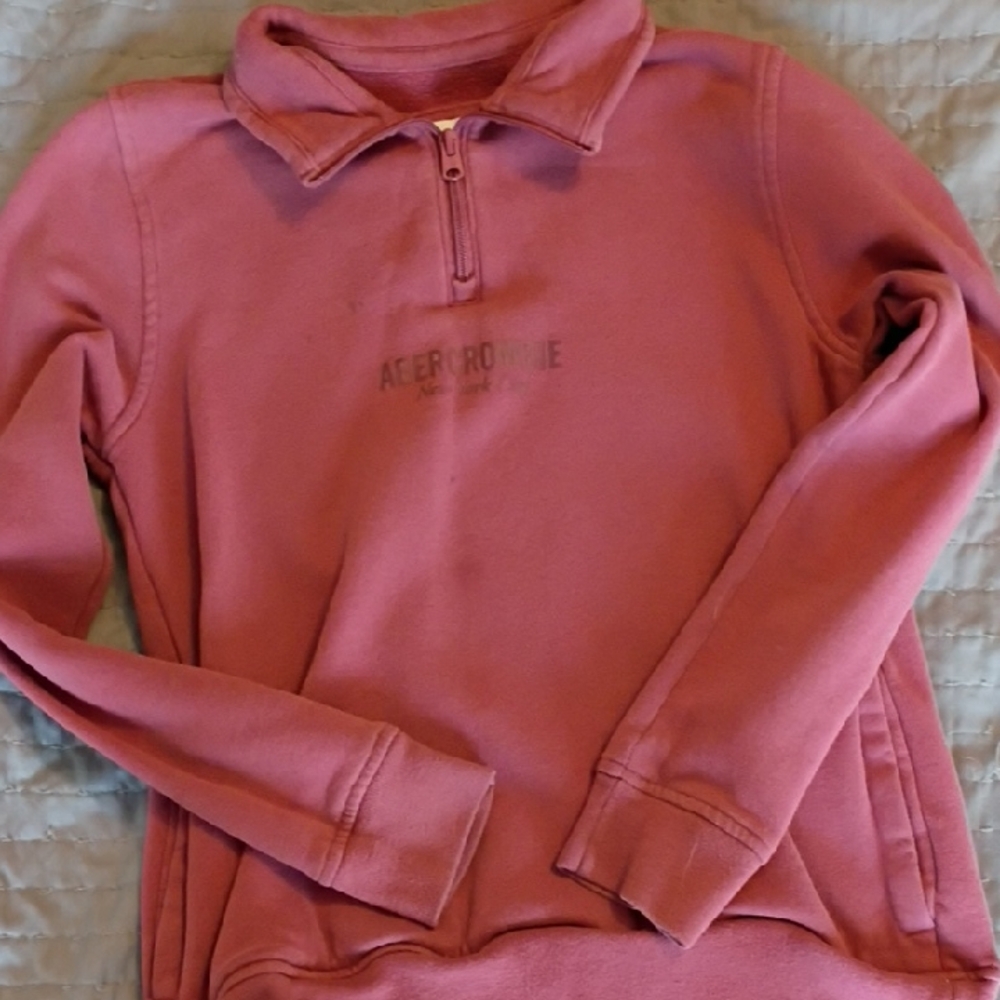 Abercrombie Kids Pink Quarter-Zip Pullover